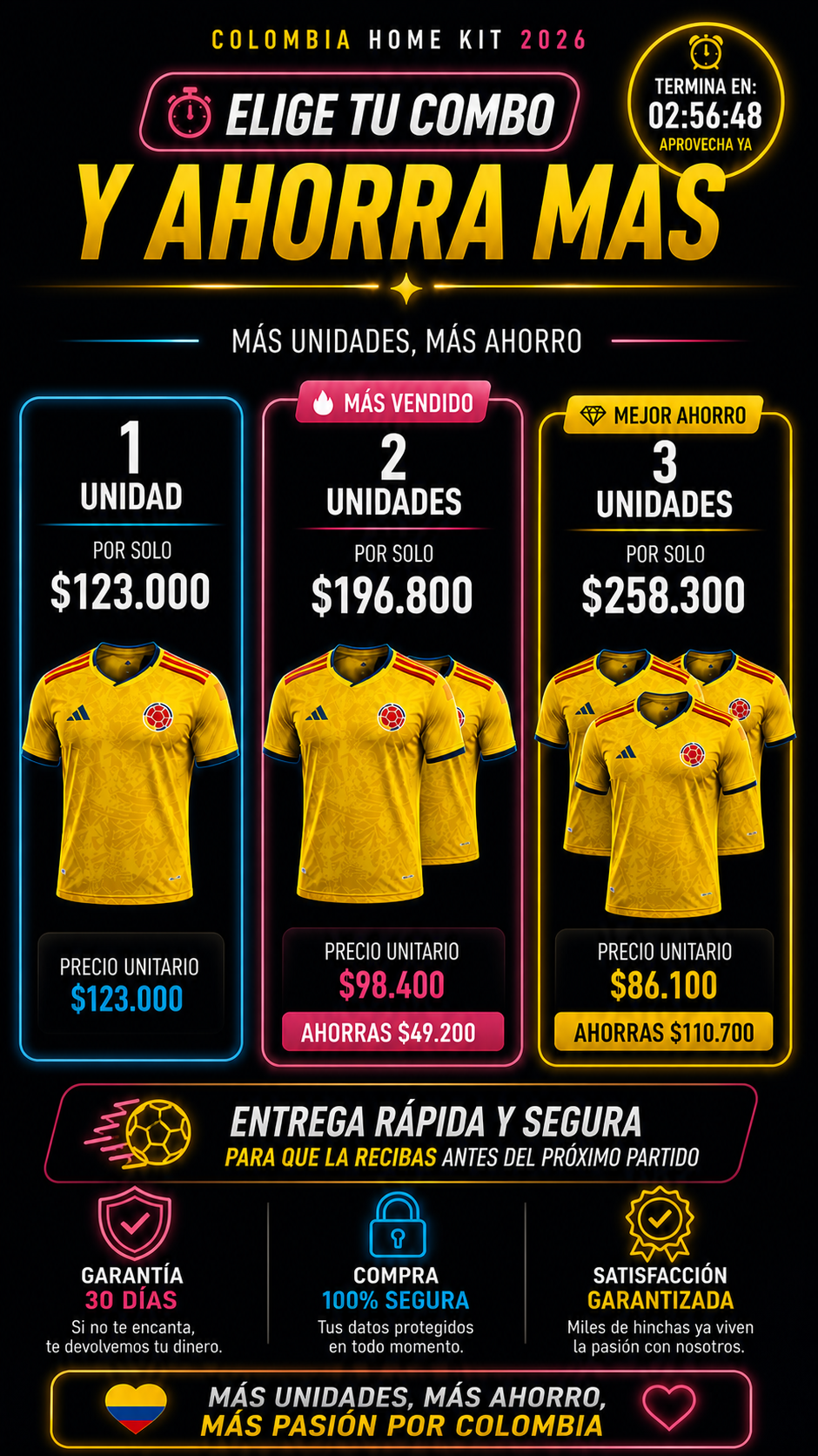 Camiseta Colombia 2026 - Nativa Tricolor Co