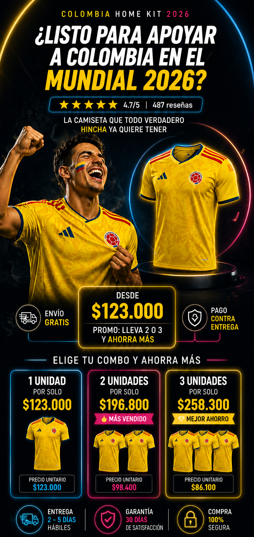 Camiseta Colombia 2026 - Nativa Tricolor Co