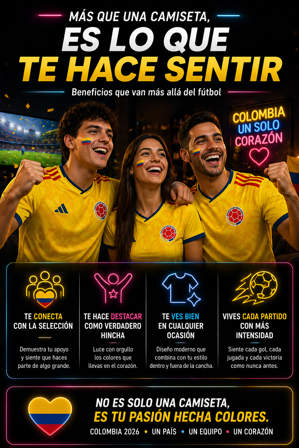Camiseta Colombia 2026 - Nativa Tricolor Co