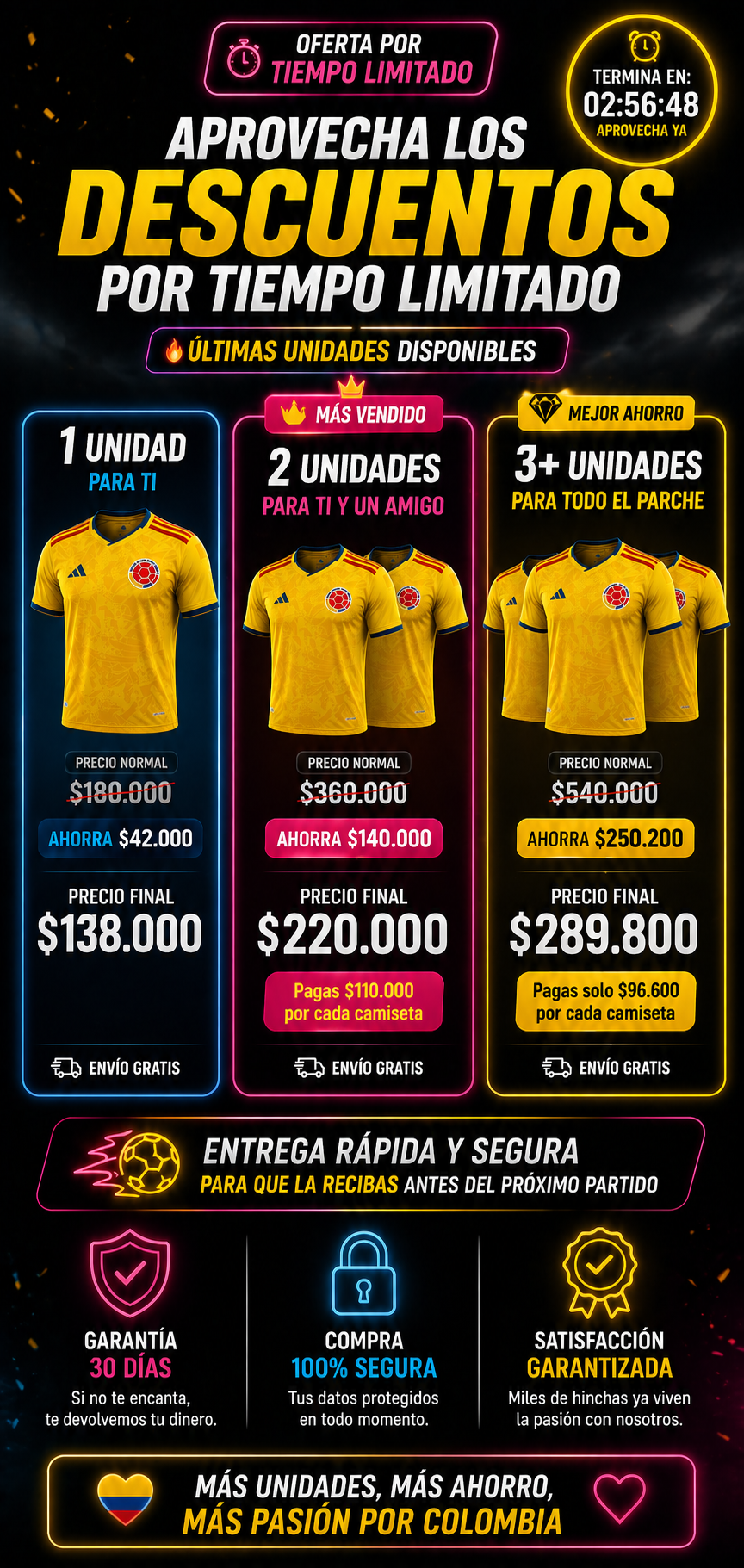 Camiseta Colombia 2026 - Nativa Tricolor