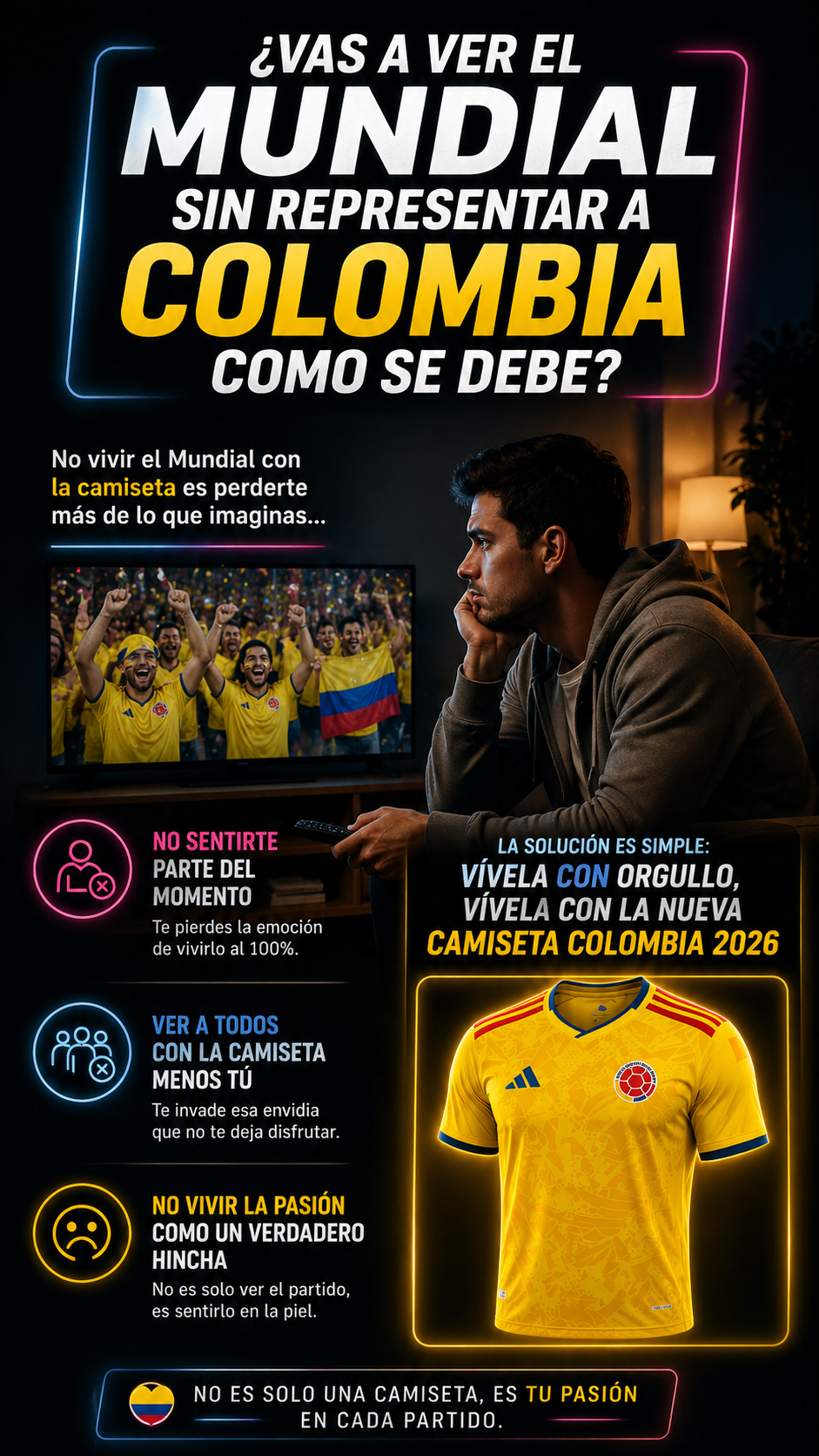 Camiseta Colombia 2026 - Nativa Tricolor