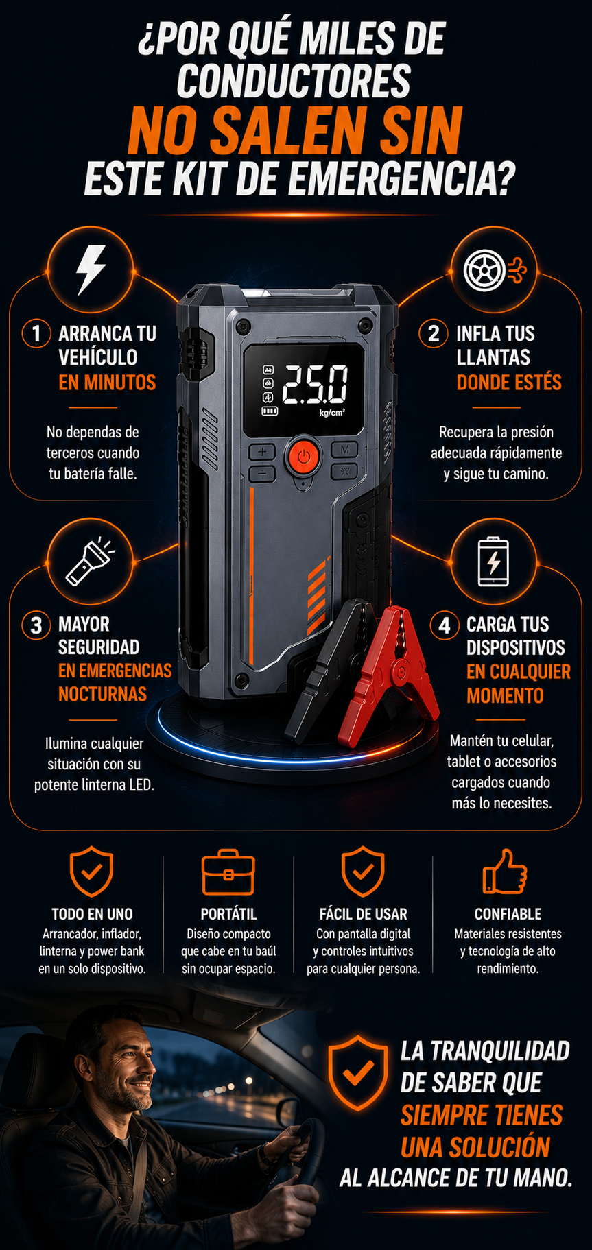 Arrancador de Batería y Compresor de Aire T700 PowerBoost